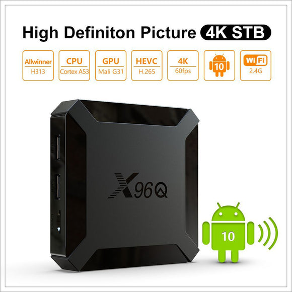 X96Q Android TV Box Allwinner H313 Android 10.0 Smart TV Box 2 4Ghz WiFi Streaming Media Player