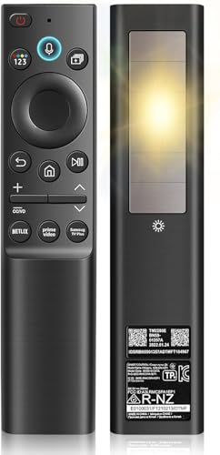 Premium Design Eco Solar Charging Remote Control for Samsung Smart TVs Neo QLED, The Frame and Crystal UHD Series 4K TV Remote with Voice Control