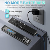 Premium Design Eco Solar Charging Remote Control for Samsung Smart TVs Neo QLED, The Frame and Crystal UHD Series 4K TV Remote with Voice Control