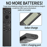 Premium Design Eco Solar Charging Remote Control for Samsung Smart TVs Neo QLED, The Frame and Crystal UHD Series 4K TV Remote with Voice Control