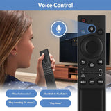 Premium Design Eco Solar Charging Remote Control for Samsung Smart TVs Neo QLED, The Frame and Crystal UHD Series 4K TV Remote with Voice Control