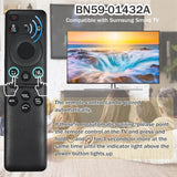 Premium Design Eco Solar Charging Remote Control for Samsung Smart TVs Neo QLED, The Frame and Crystal UHD Series 4K TV Remote with Voice Control