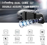 Front and Rear Dual Lens Mirror Dash Camera 7" Touch Screen Rearview Car Dash Cam DVR Video Recorder with Night Vision Reversing Backup Camera -B07D52Q6TP