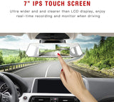 Front and Rear Dual Lens Mirror Dash Camera 7" Touch Screen Rearview Car Dash Cam DVR Video Recorder with Night Vision Reversing Backup Camera -B07D52Q6TP