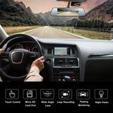 Front and Rear Dual Lens Mirror Dash Camera 7" Touch Screen Rearview Car Dash Cam DVR Video Recorder with Night Vision Reversing Backup Camera -B07D52Q6TP